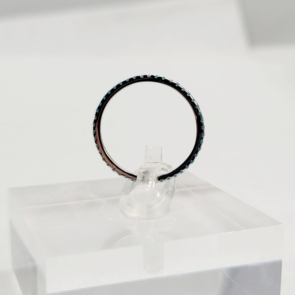 Sterling Silver Turquoise Eternity Band - Picture 5 of 16